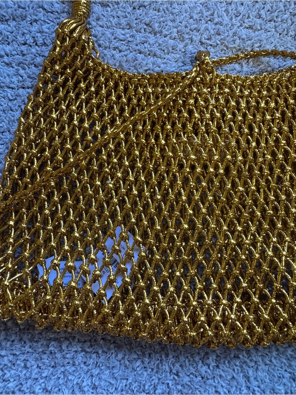 J. Crew Metallic Gold Knit Shoulder Bag - Picture 2 of 6